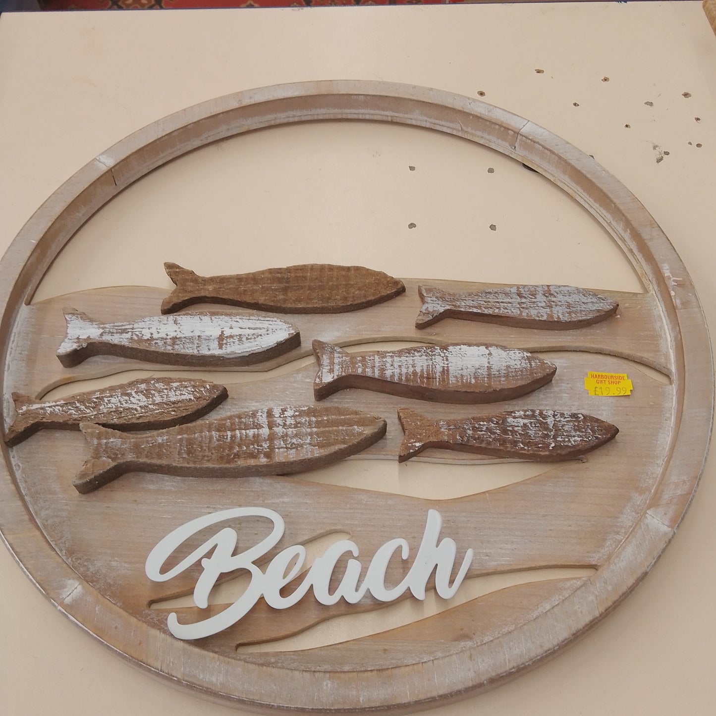 Wooden “Beach” Fish Wall Décor