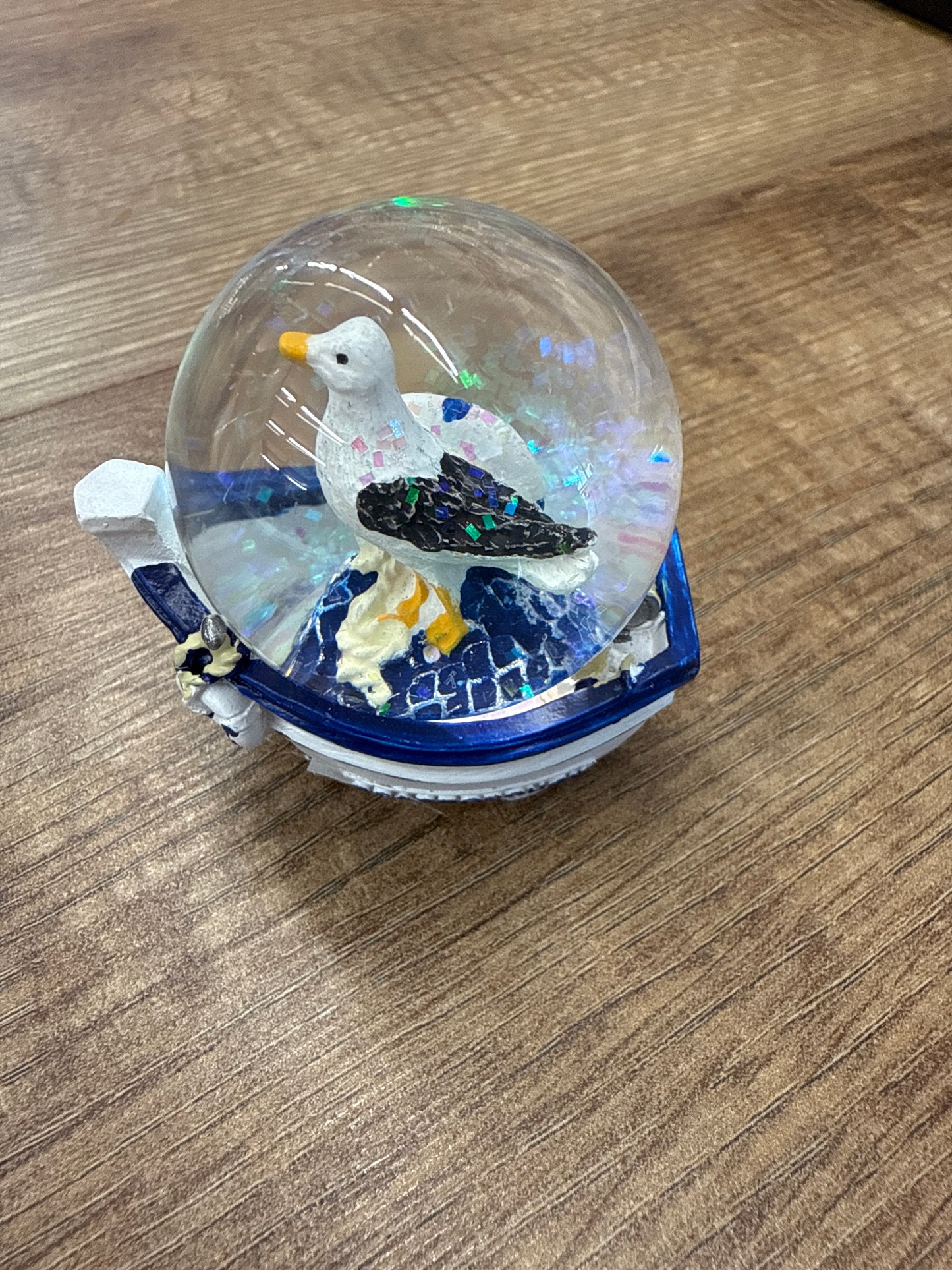 Scarborough Seagull Boat Snowglobe