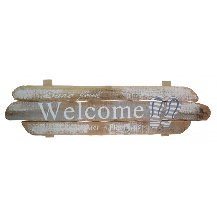 Welcome in flip flops sign