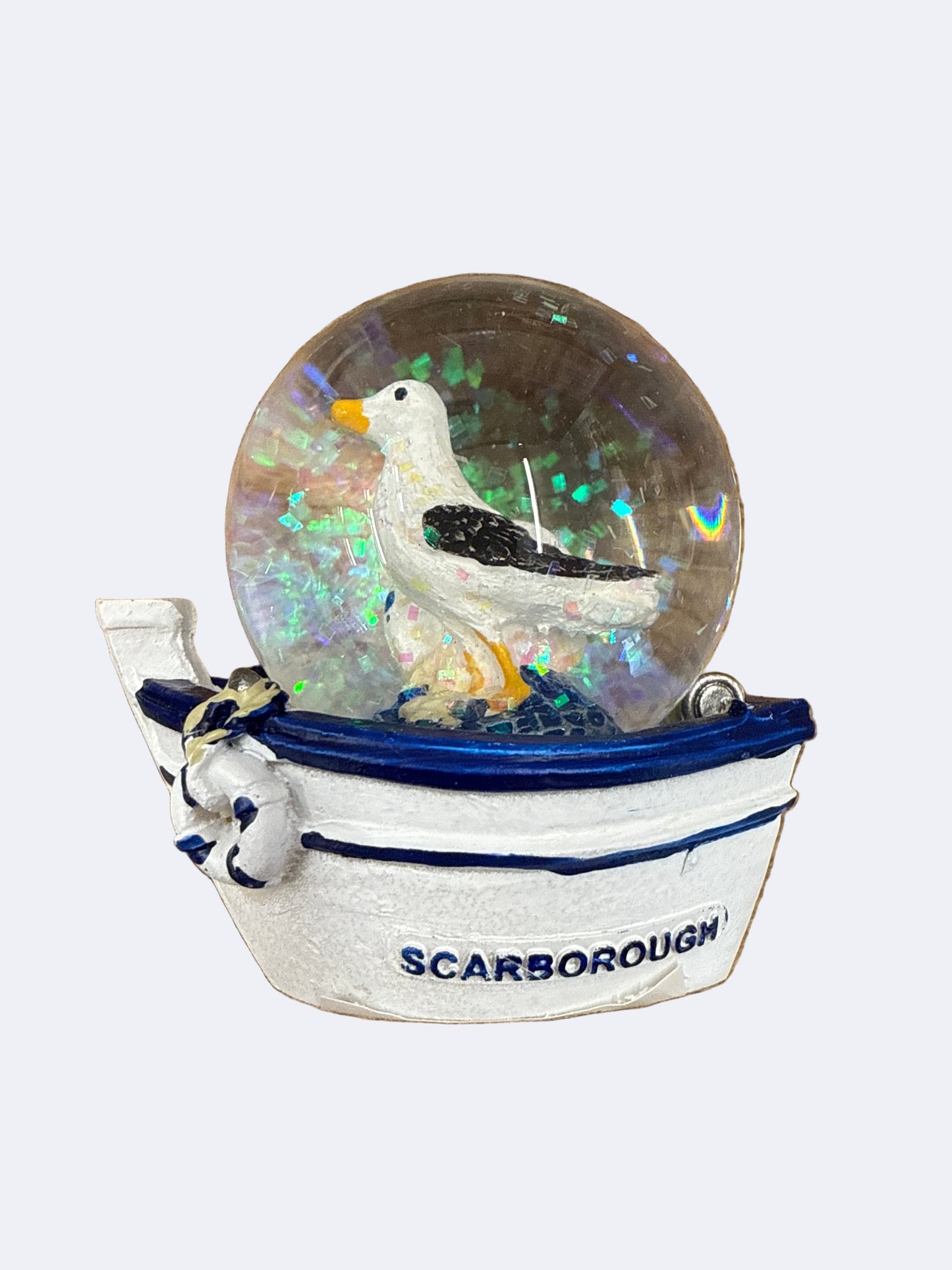 Scarborough Seagull Boat Snowglobe