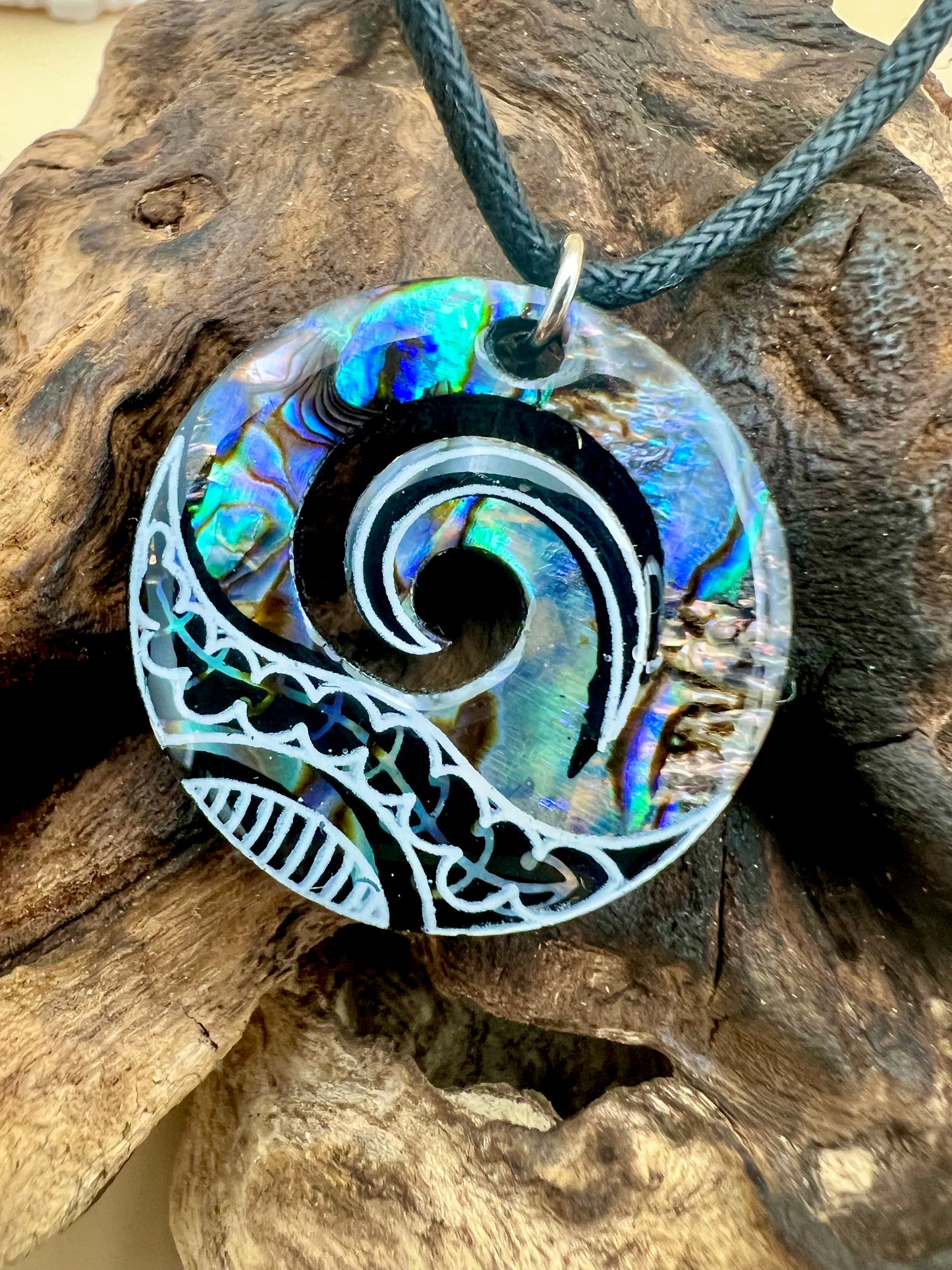 Maori koru fern necklace