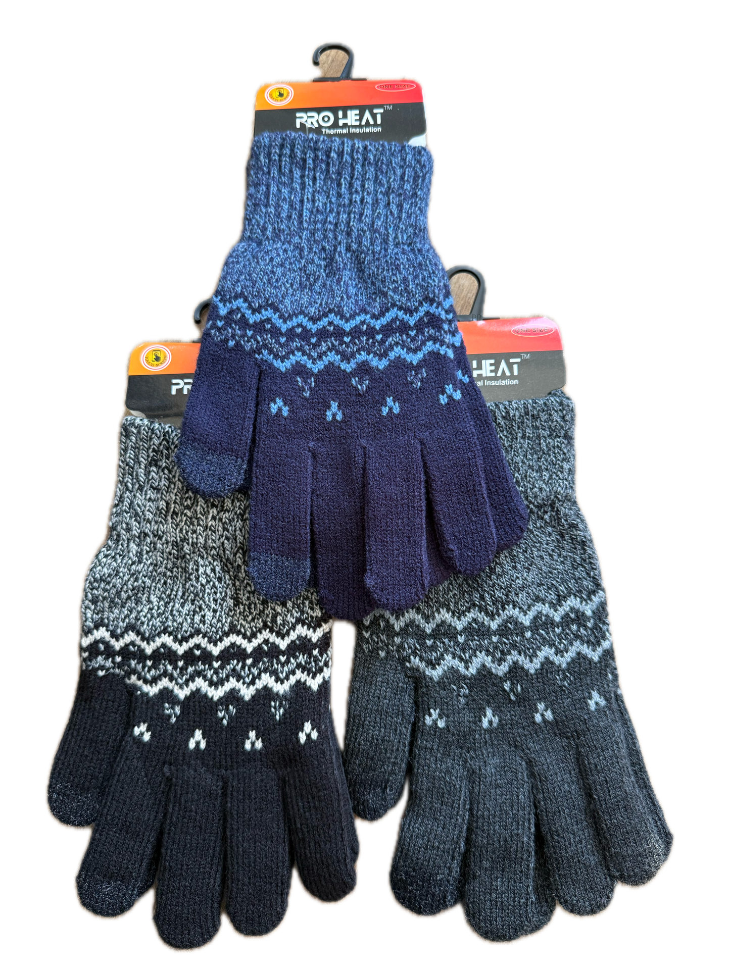 Mens Patterned Touchscreen Gloves