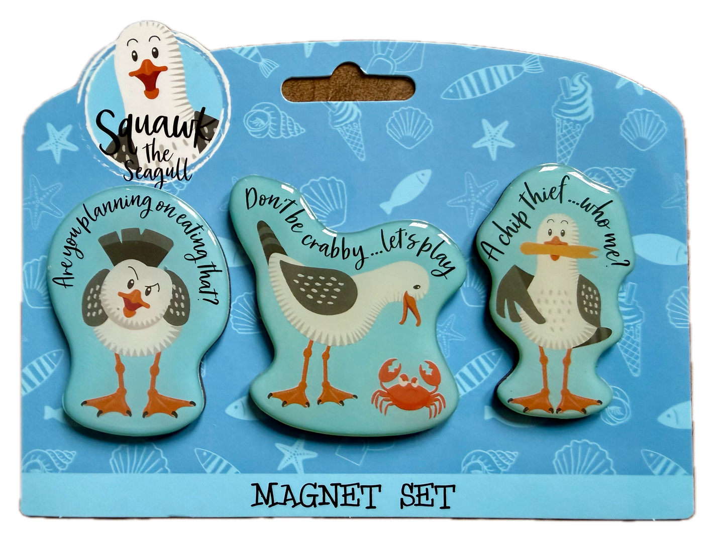 Squawk the Seagull magnet set