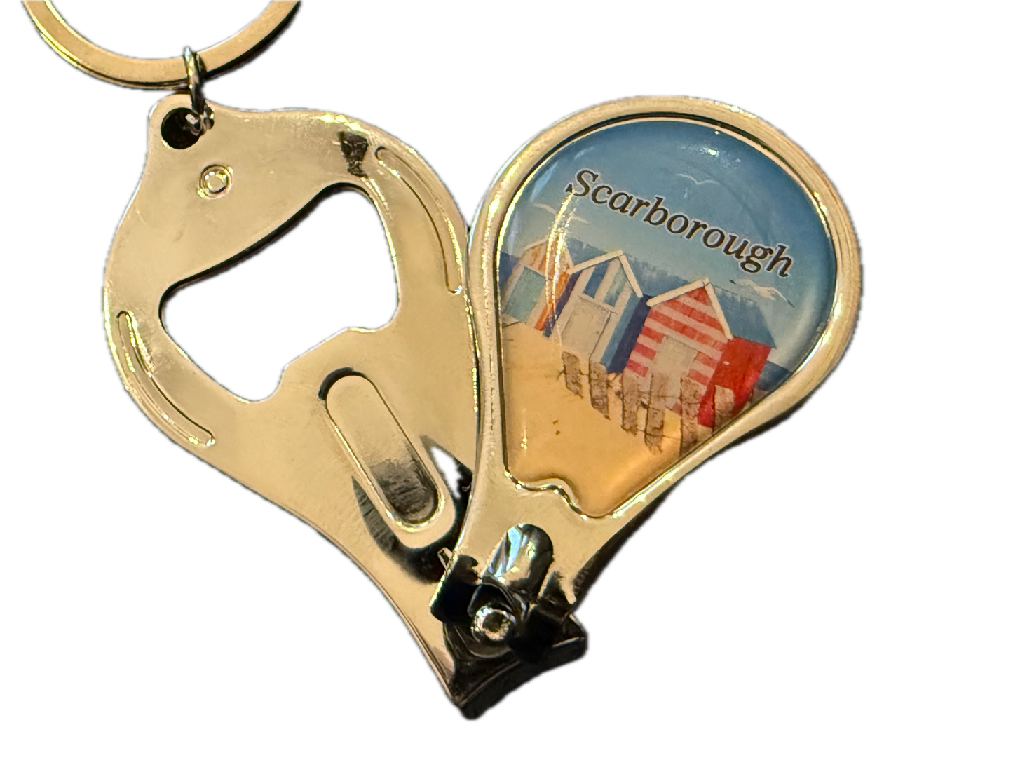 Nail Clipper & Bottle Opener Keyring - Scarborough Beach Hut