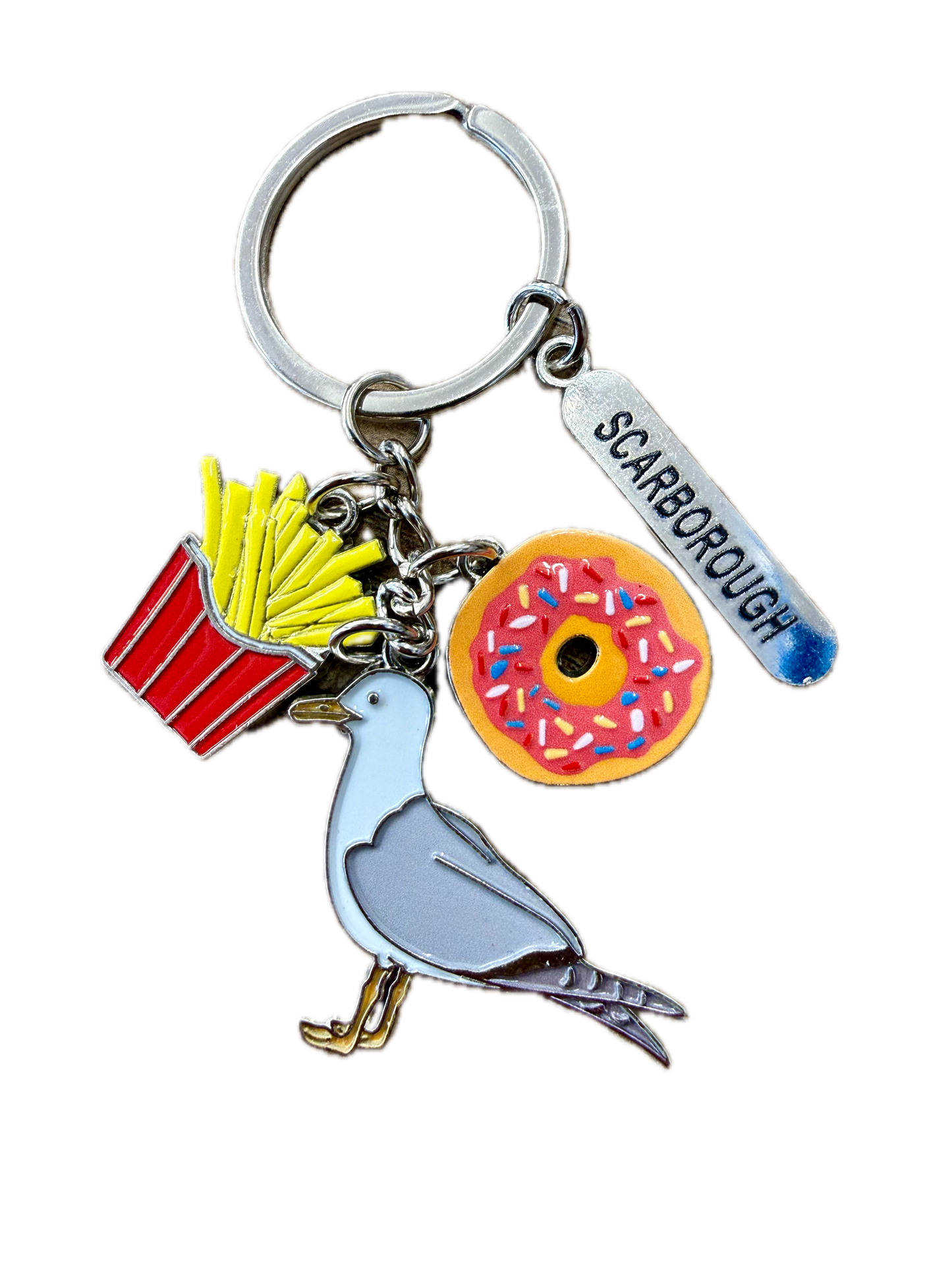 Chips & Seagull Keyring - Scarborough