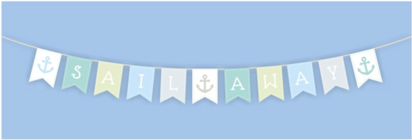 Wooden "Sail Away" Bunting, 140cm