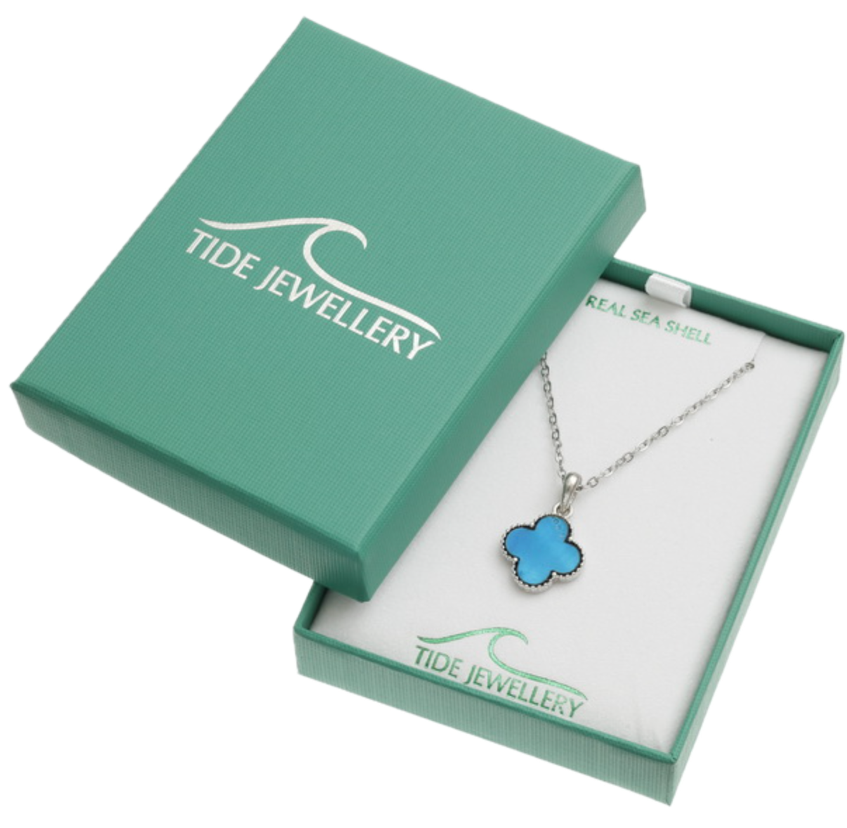 Blue Quatrefoil Necklace