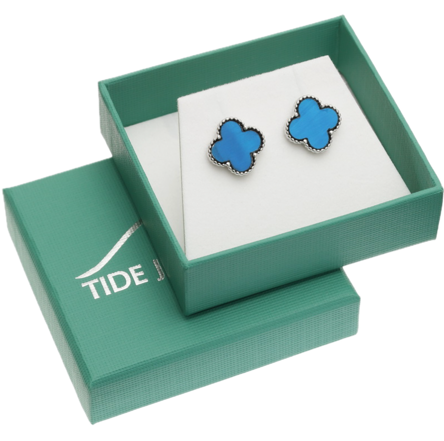 Blue Quatrefoil Earrings
