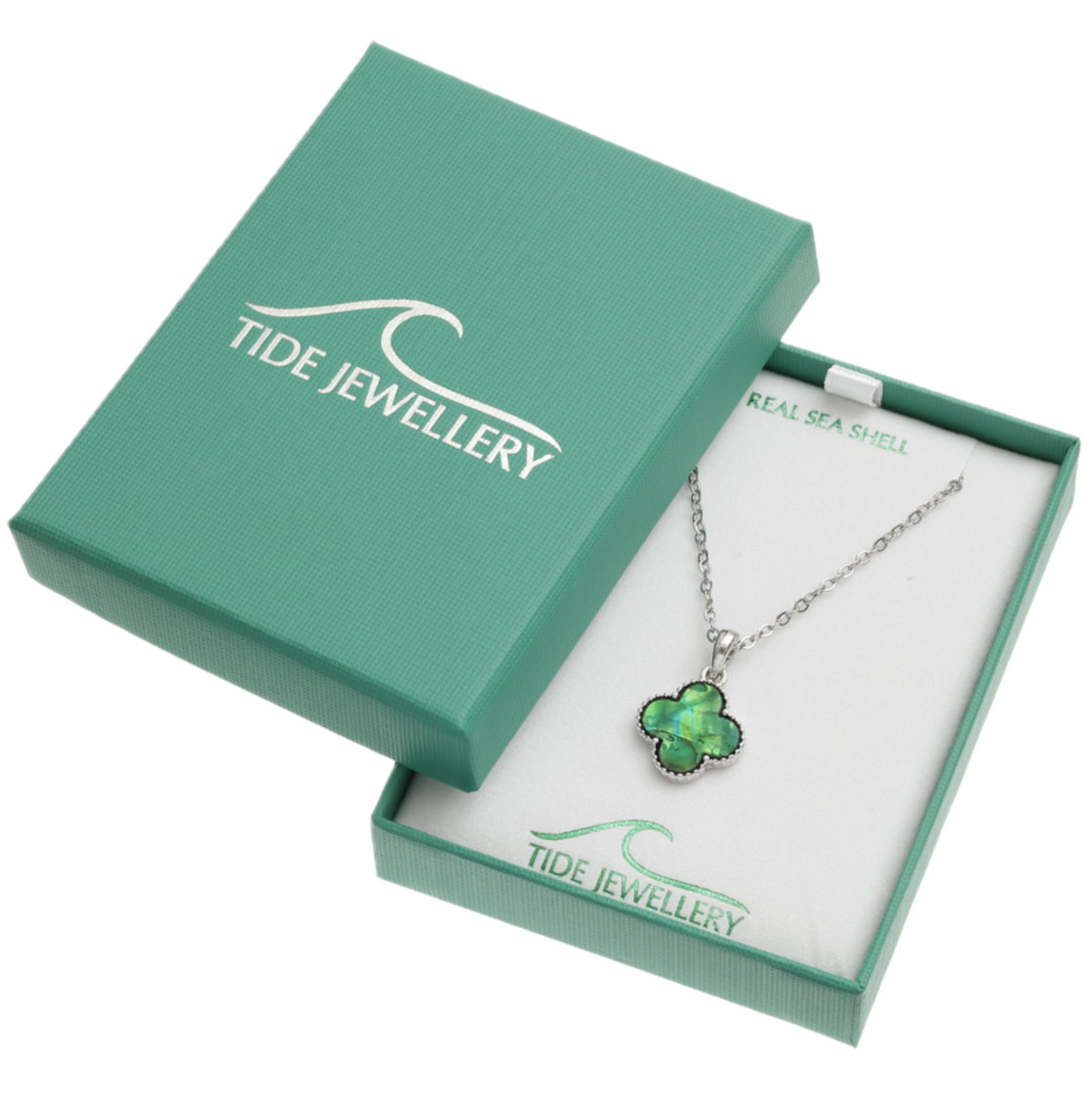 Green Quatrefoil Necklace