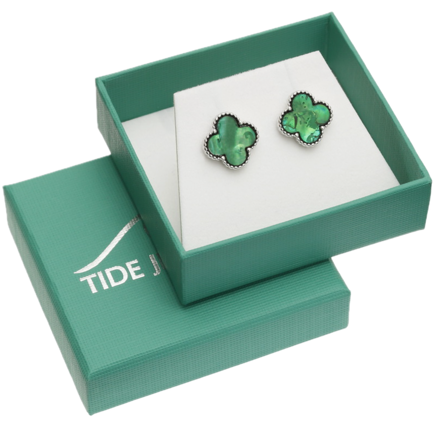 Green Quatrefoil Earrings
