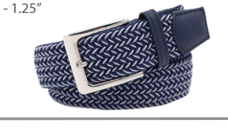 Stretchy Belt - Chevron - 09 Blue/White
