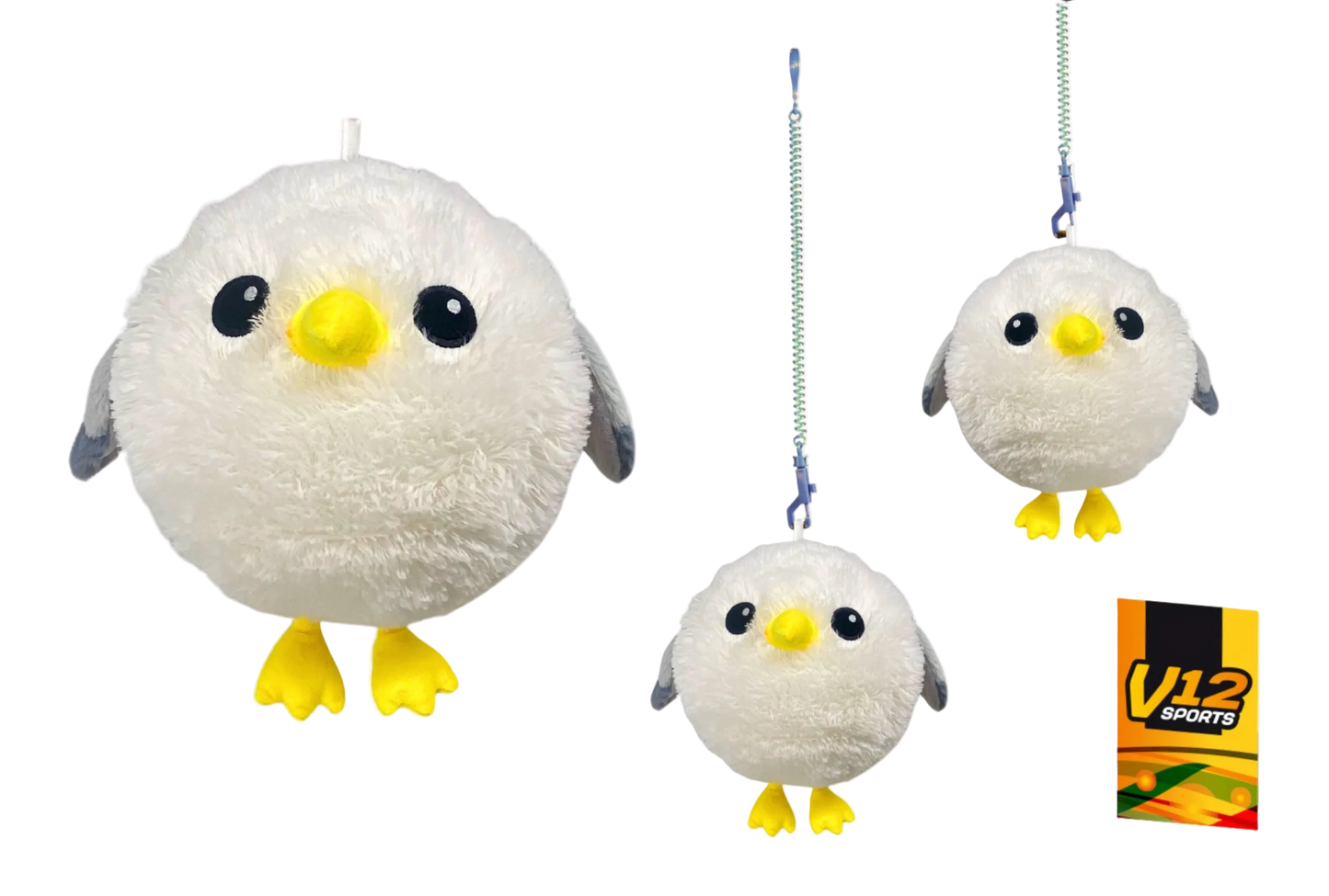 Plush Seagull Ball on a Cord