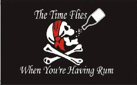 Pirate 'Time Flies When You're Having Rum' Flag