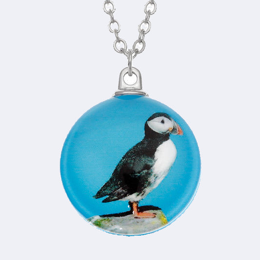 Puffin in glass necklace