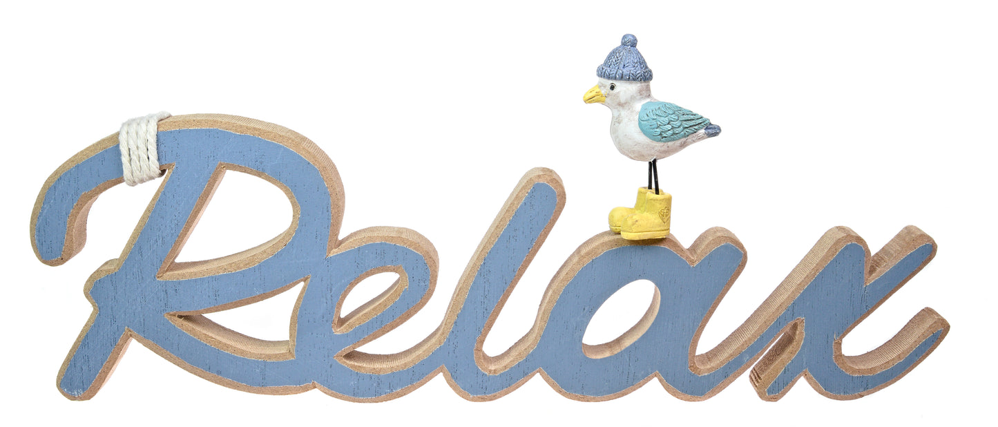 'Relax' Sign - Wood