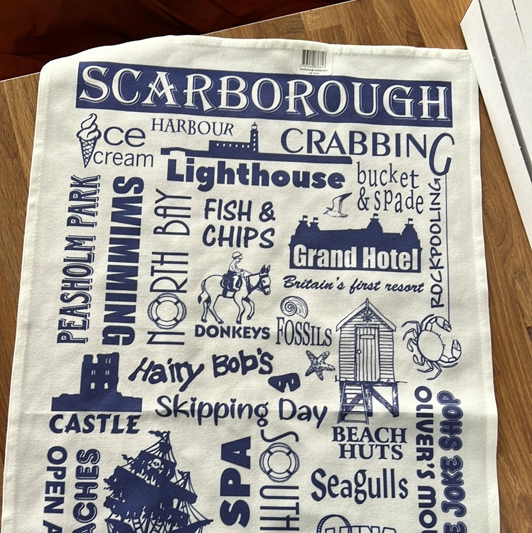 Scarborough Calligraphy Tea towel