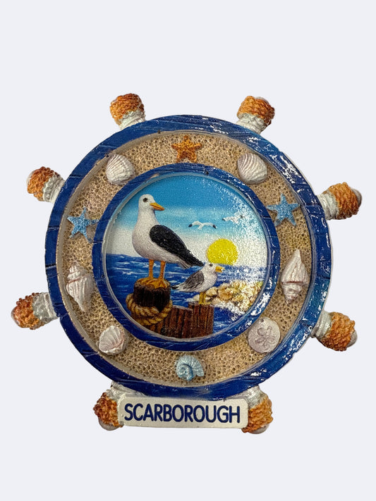 Seagull & Ship Wheel Magnet - Scarborough