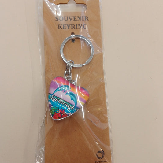 Dolphin heart keyring