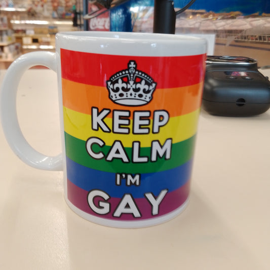 Keep calm gay mug