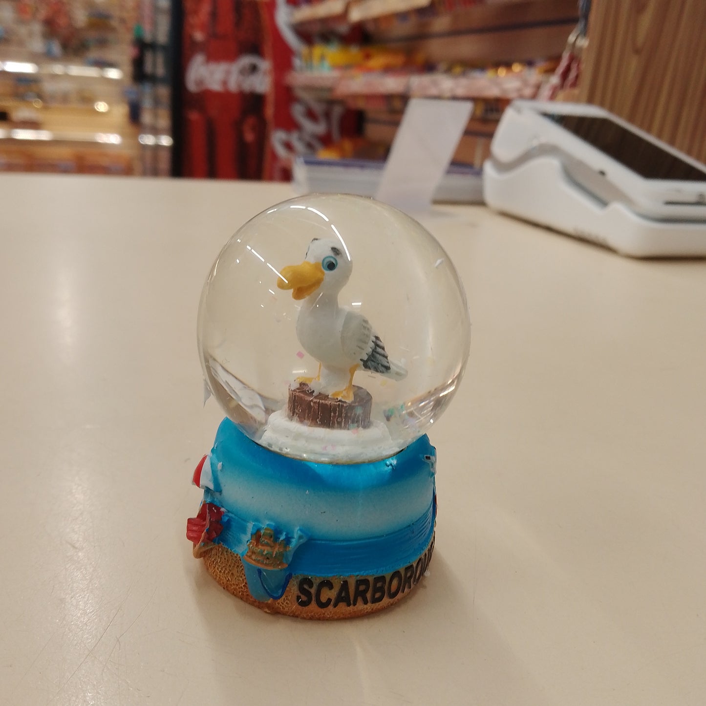 Snow globe seagull