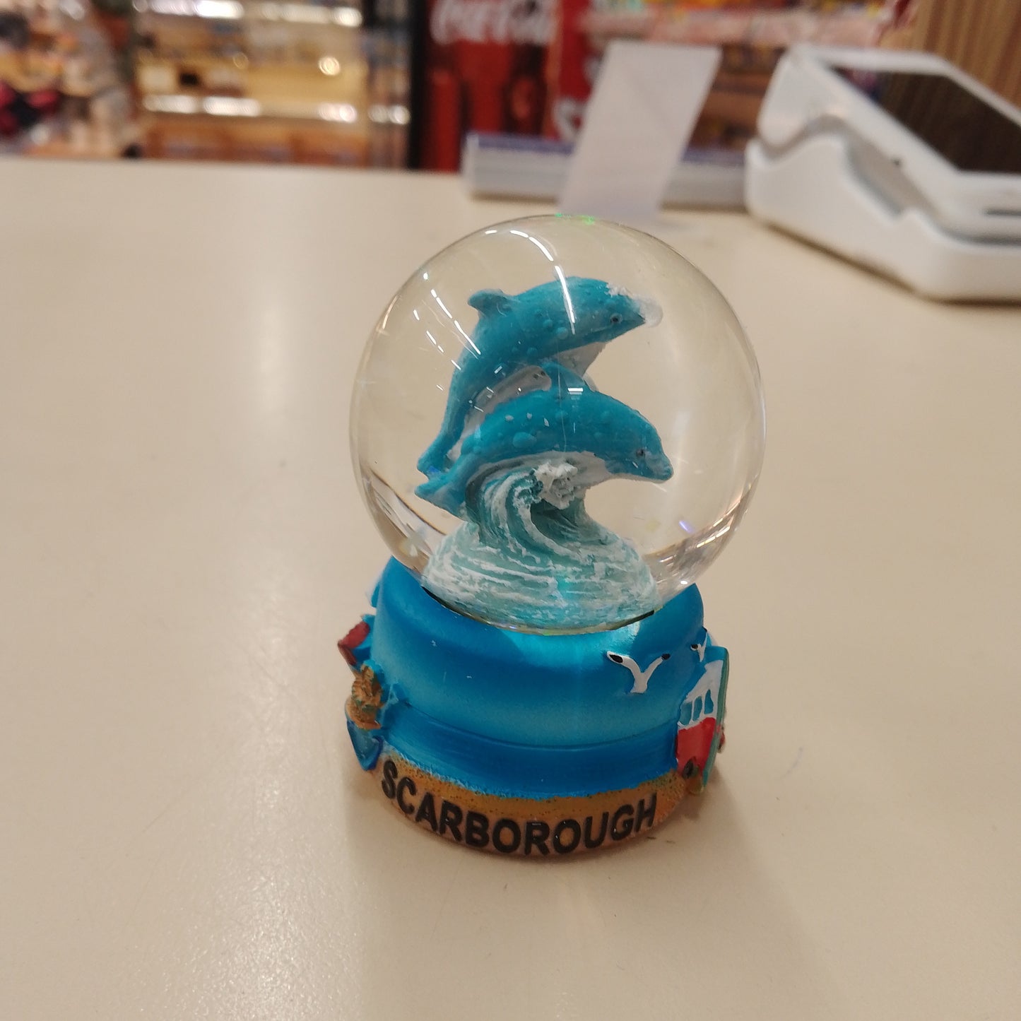 Snow globe dolphins