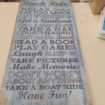 Beach rules sign