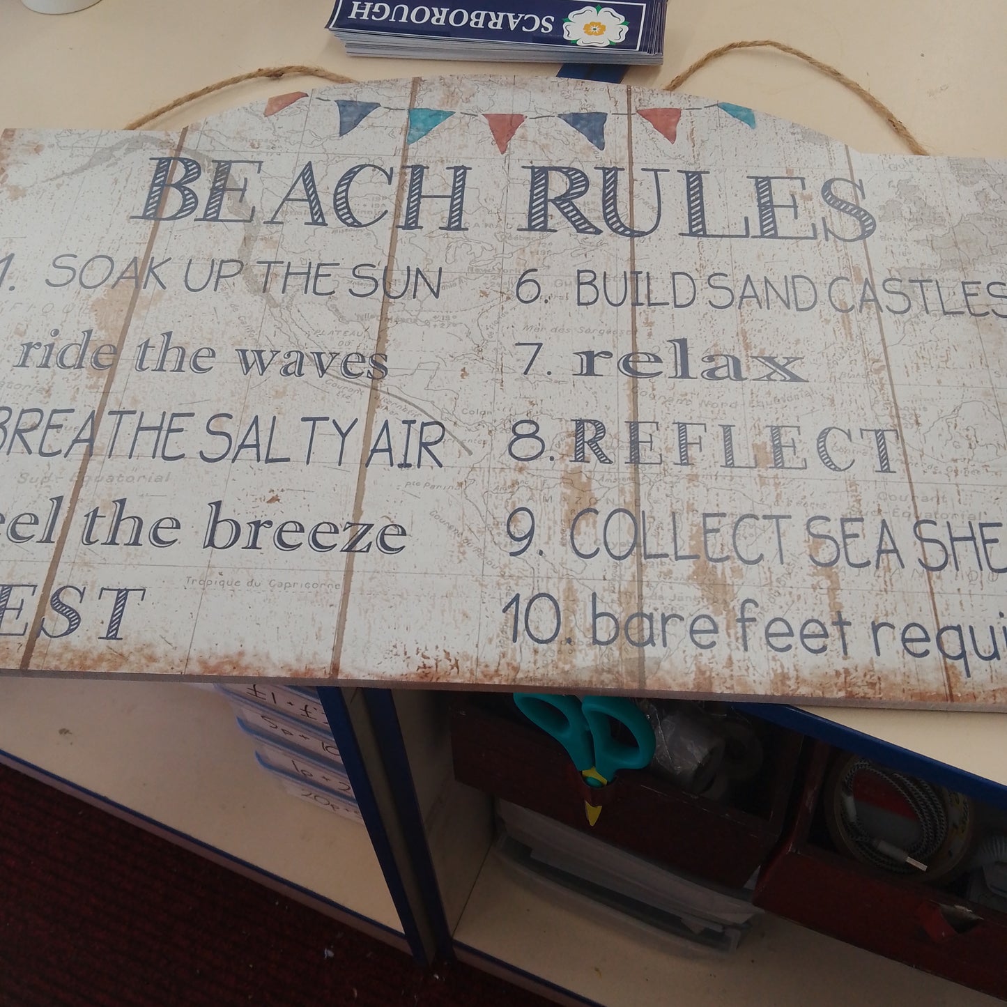 Beach rules sign