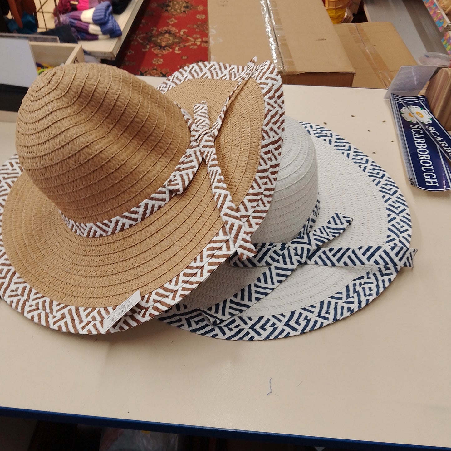 Hat ladies banded wide brim