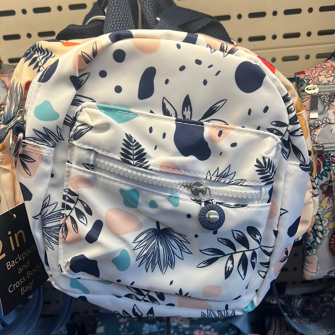 Abstract Floral Small Backpavk