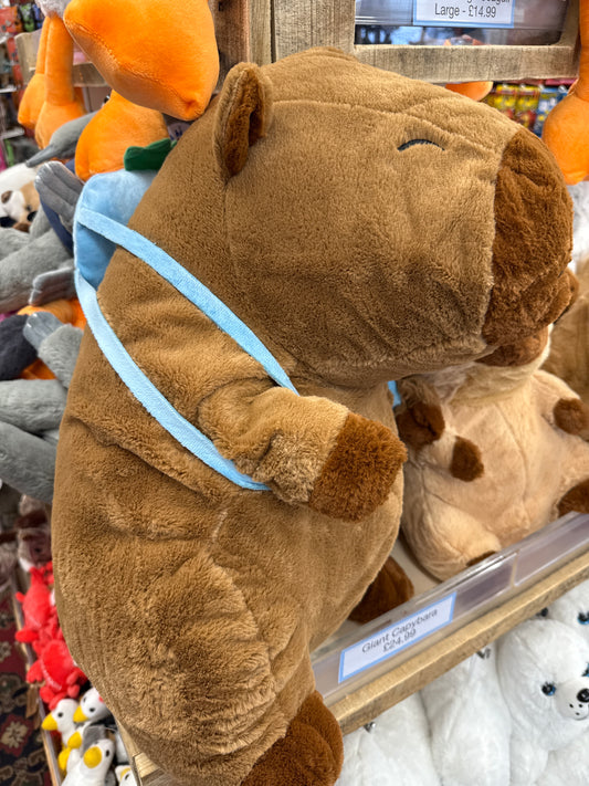 Plush Giant Capybara with Backpack