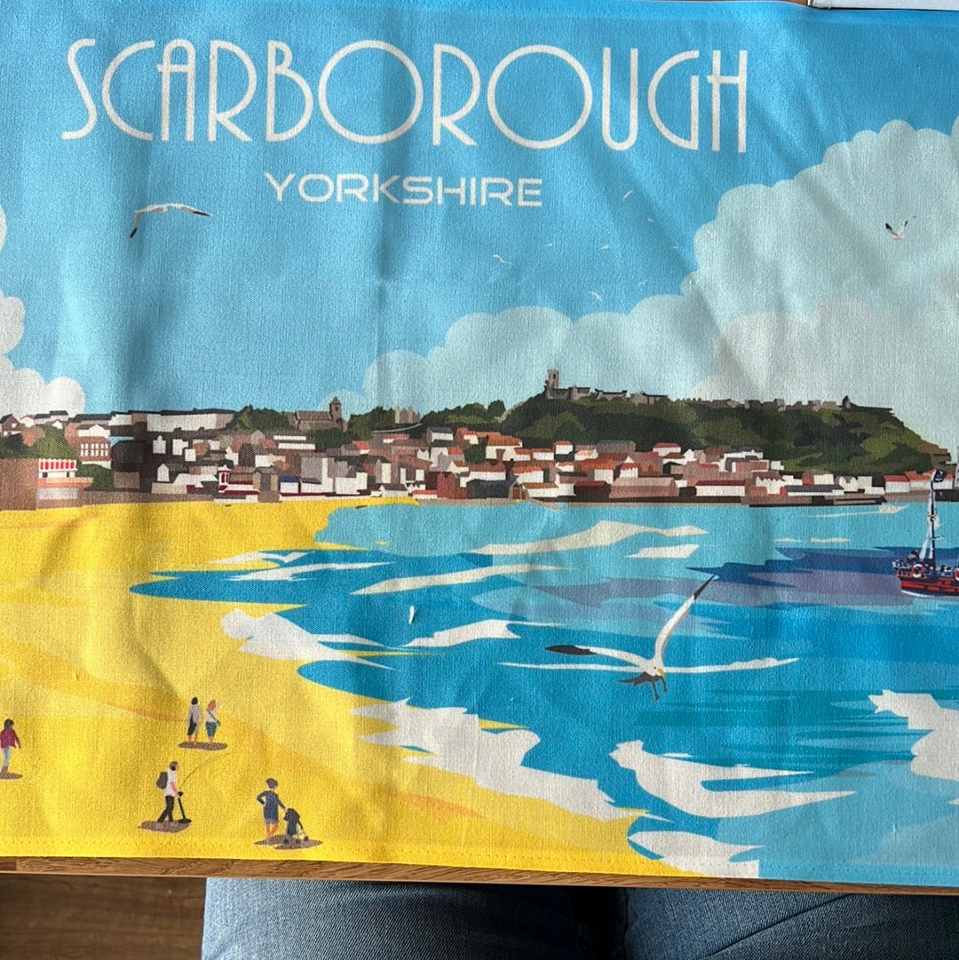 Scarborough Retro Tea towel