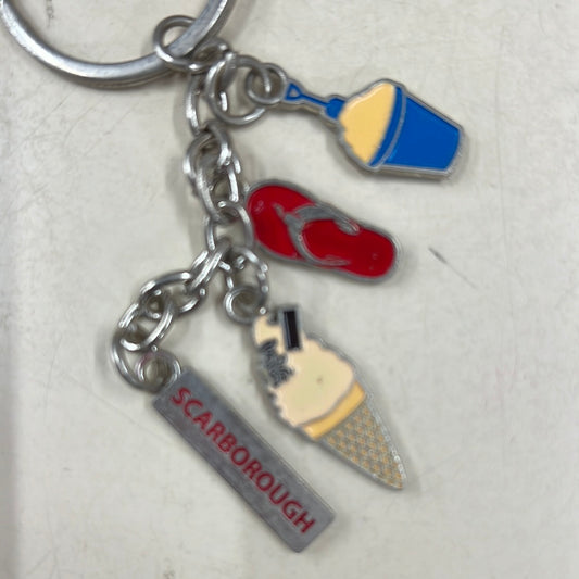 Scarborough life cream/beach keyring