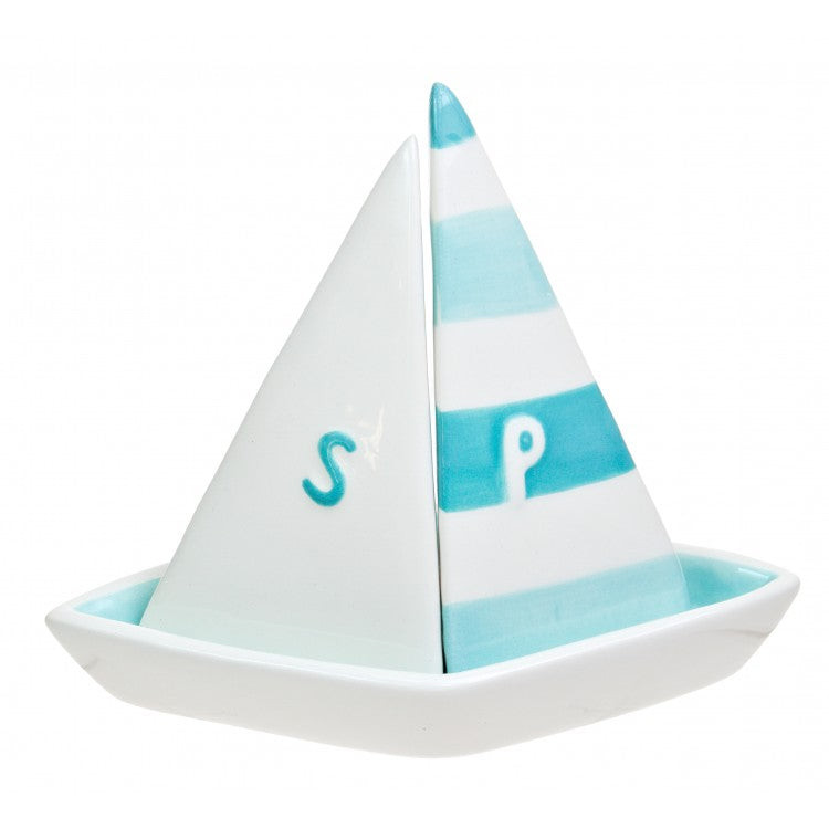 Ceramic Sailboat Salt & Pepper Set