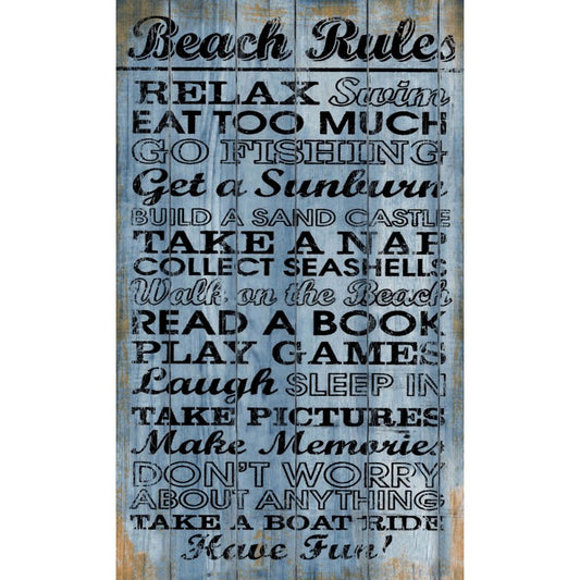 Beach rules sign