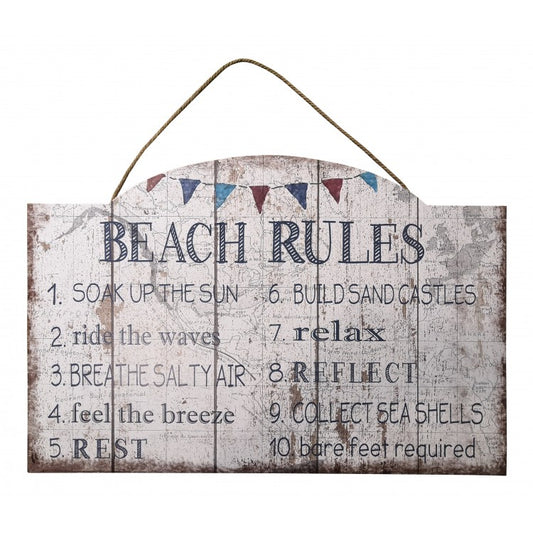 Beach rules sign