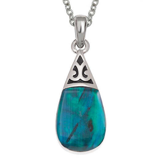 Blue Paua Pear Drop Necklace