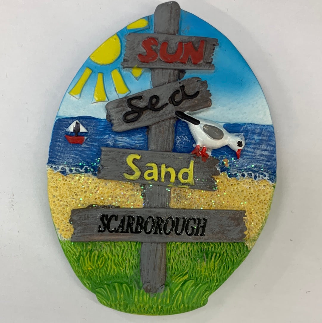 Sun, sea, sand signs magnet