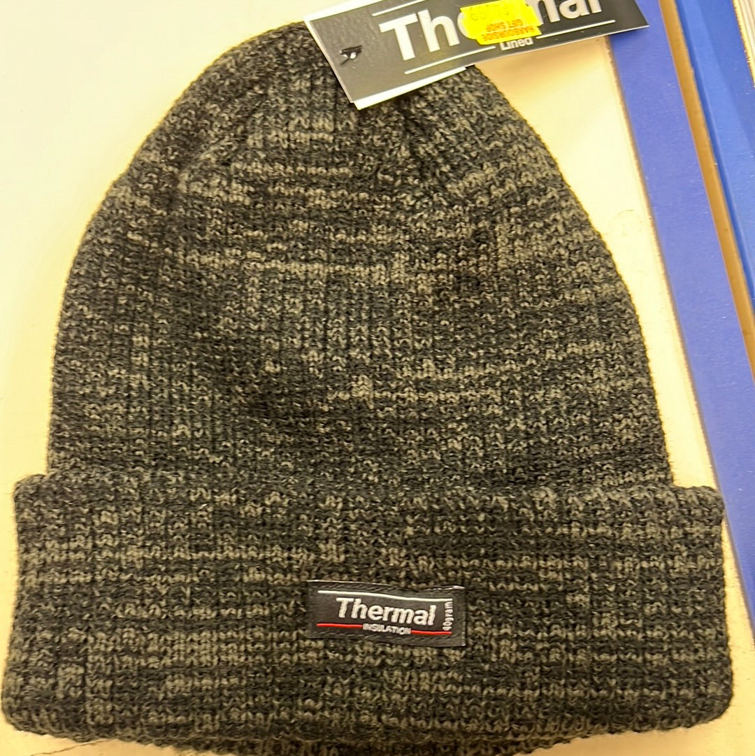 Mottled black beanie