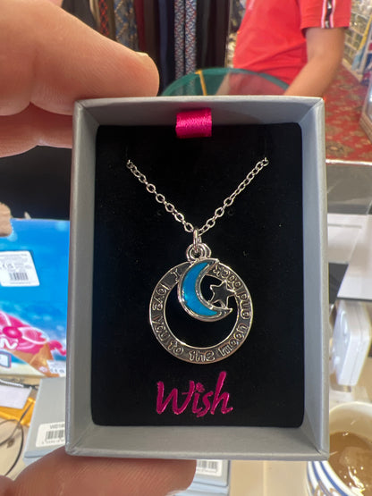 Moon and back necklace