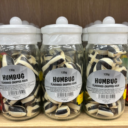 Humbug Jar of chopped rock