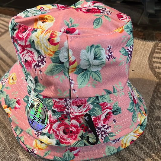 Pink Flower Bucket Hat