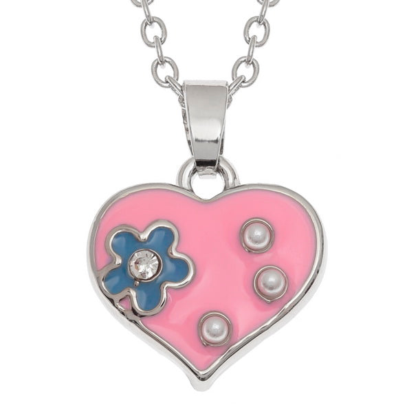 Pink heart necklace