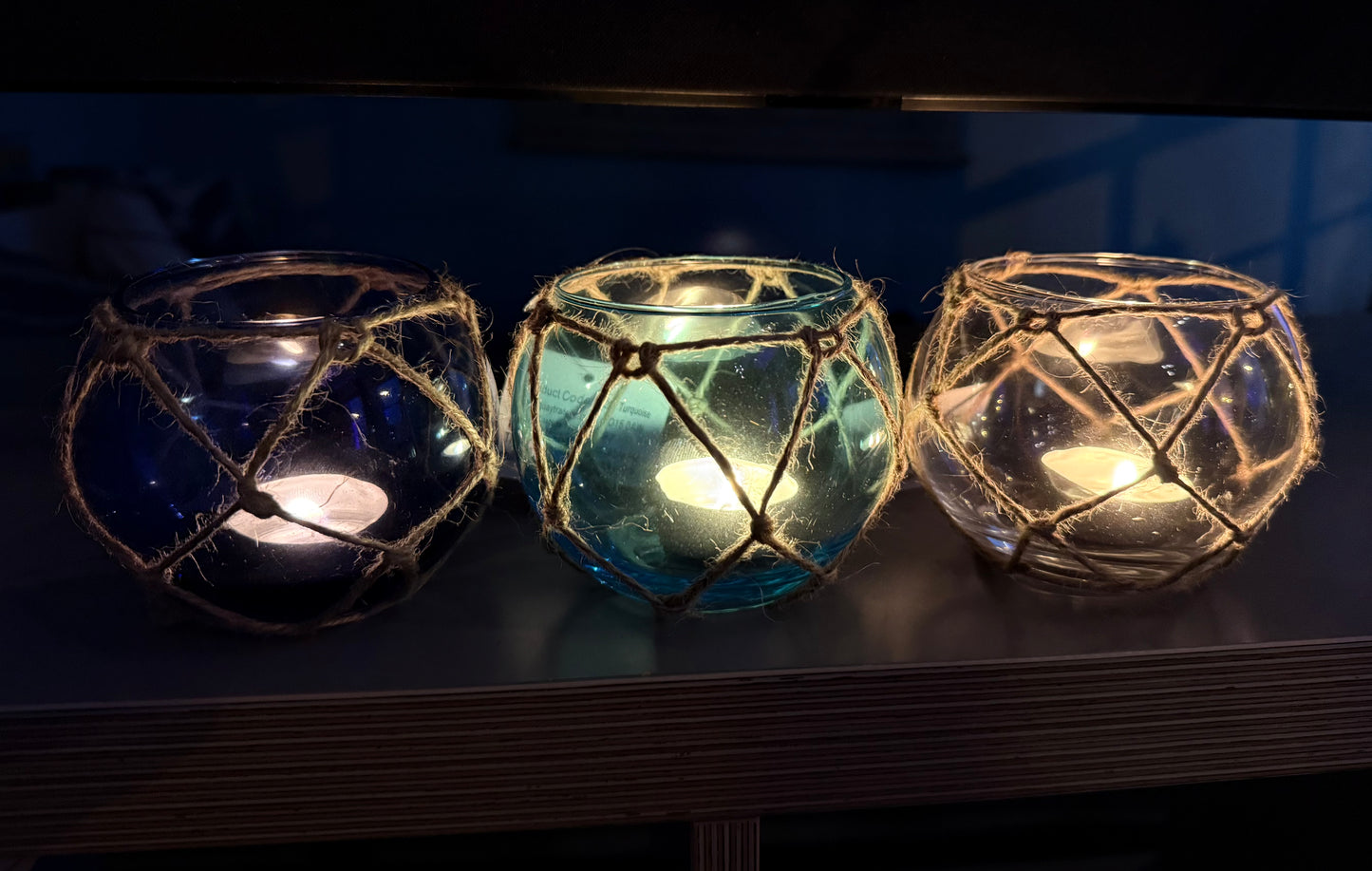 Glass Buoy Tealight Holder