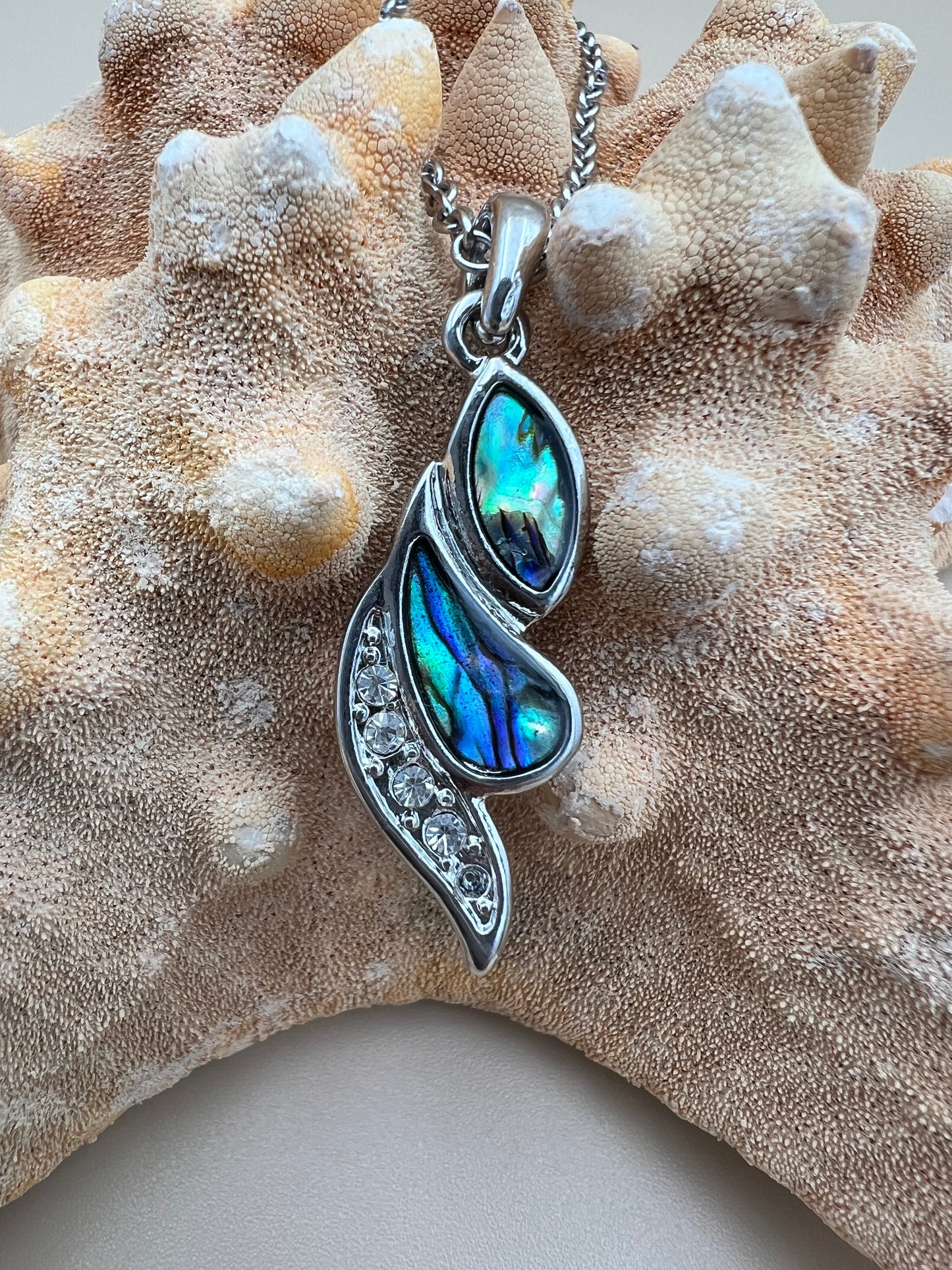 Paua Shell & Crystal Necklace