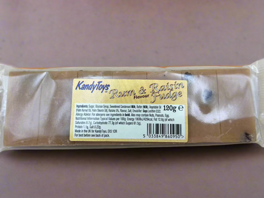 Rum & Raisin Flavour Fudge Bar 120g