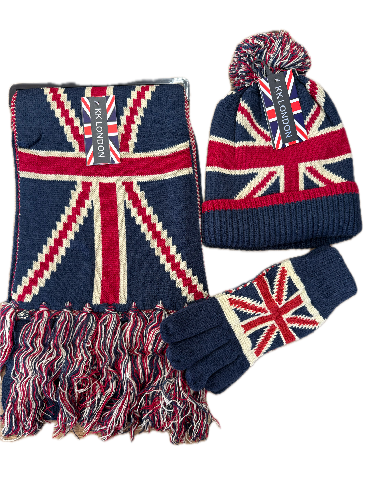 UK Fleece Lined Bobble Hat