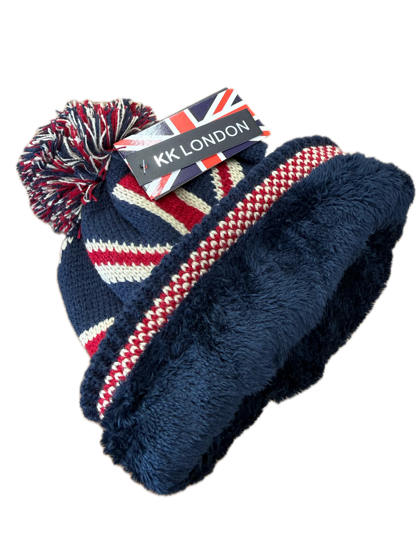 UK Fleece Lined Bobble Hat