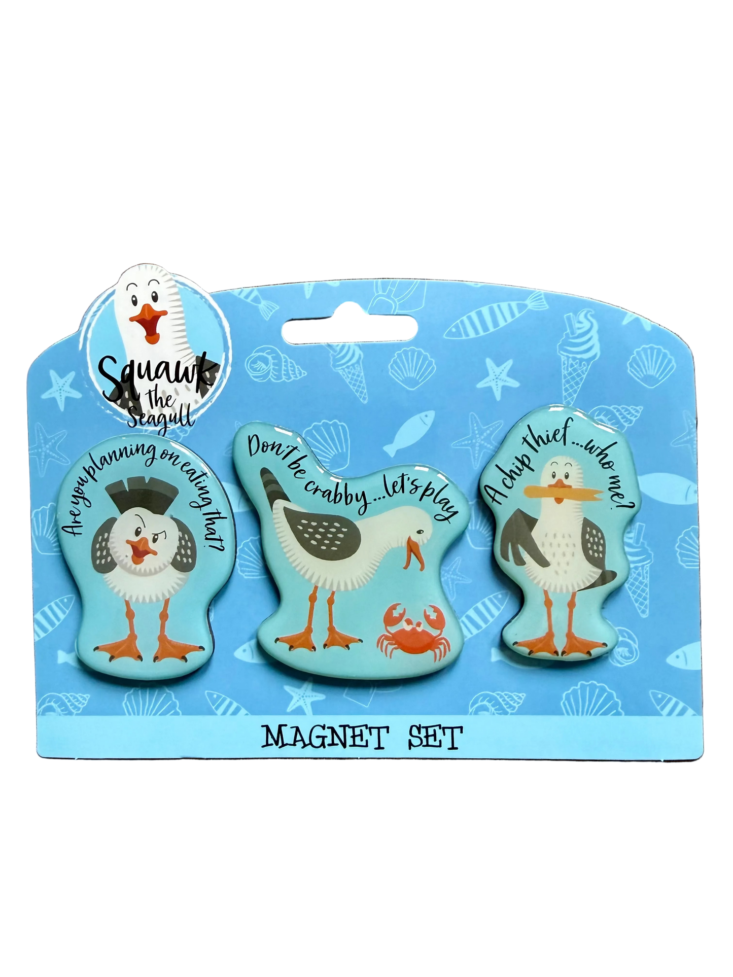 Squawk the Seagull magnet set