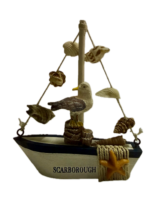Scarborough Boat and Seagull Figurine