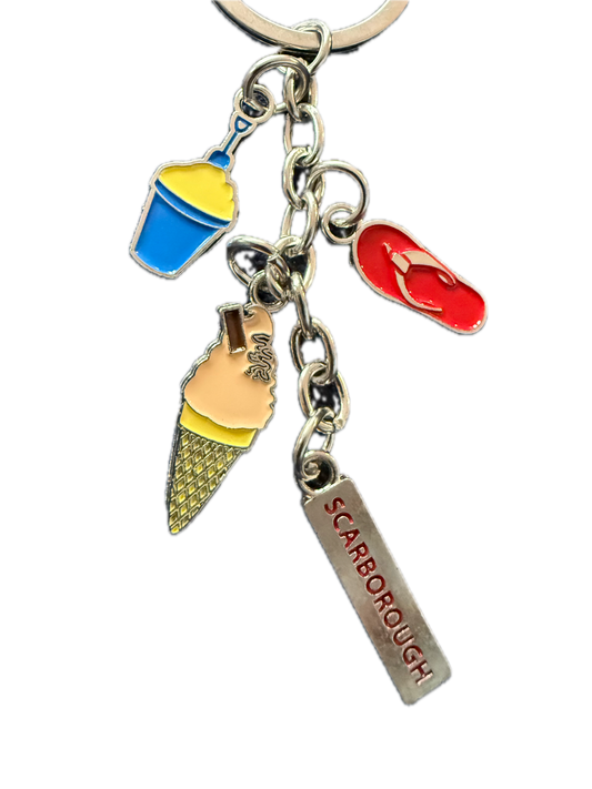 Charm Keyring - Ice Cream, Flip Flop & Bucket - Scarborough